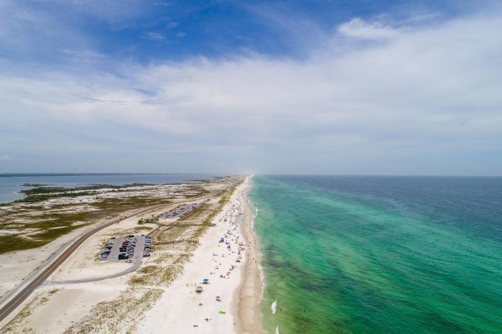 Aerial view of Pensacola Beach